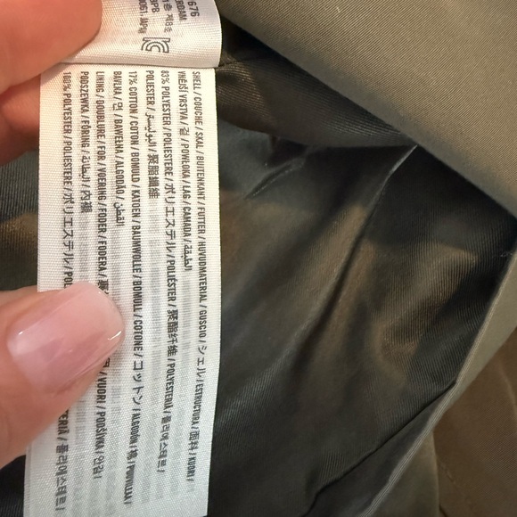 Abercrombie Cropped Double-Breasted Trench Coat - Olive EUC 0015 - Picture 3 of 12